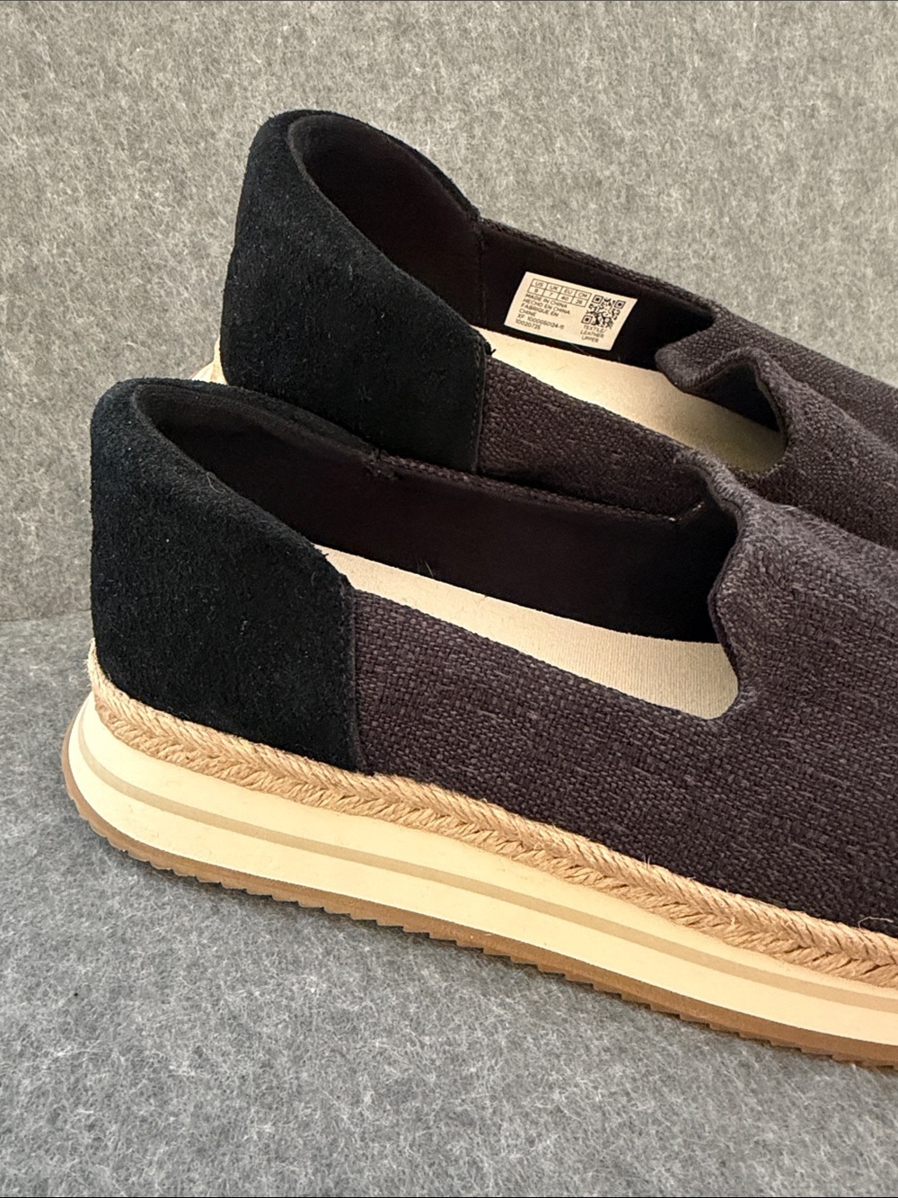 Toms - Womens Jocelyn slip ons espadrilles black size 9 NWOB textile and leather - Picture 4 of 10